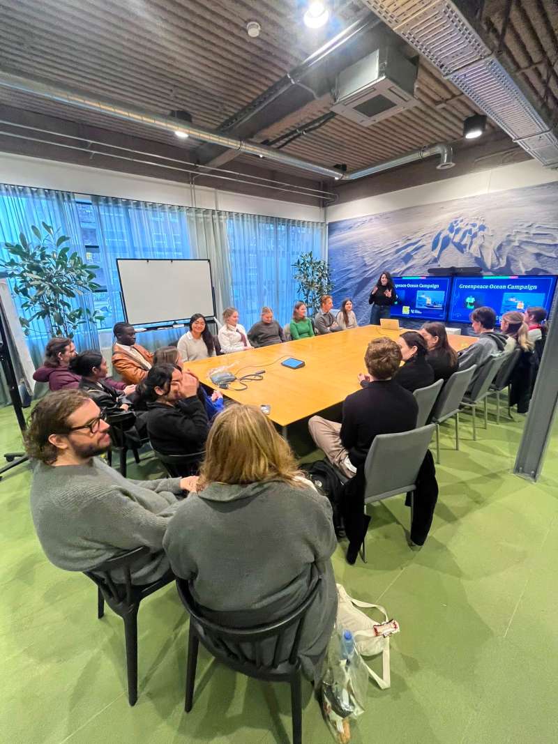 International Environmental Law students during a visit of Greenpeace