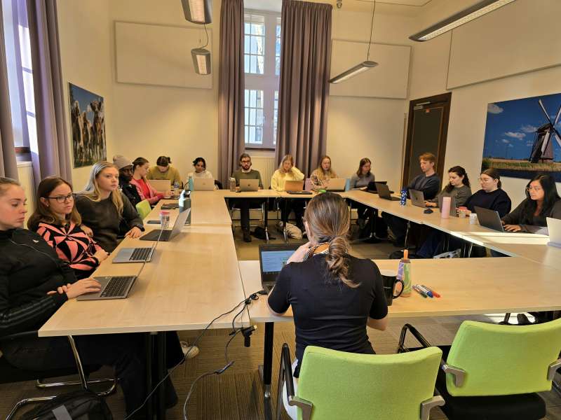 International Environmental Law students in a classroom at Maastricht University