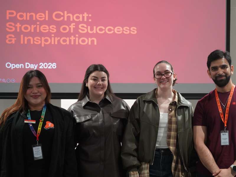 international students at panel discussion