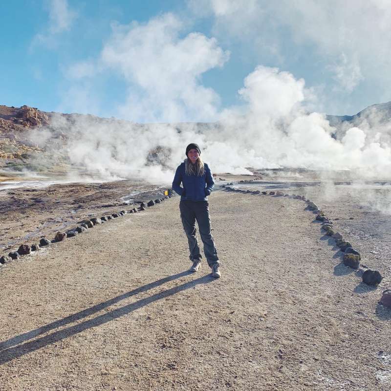 Interns hiking and exploring Chile’s dramatic natural landscapes, including mountains, forests, and coastal views.