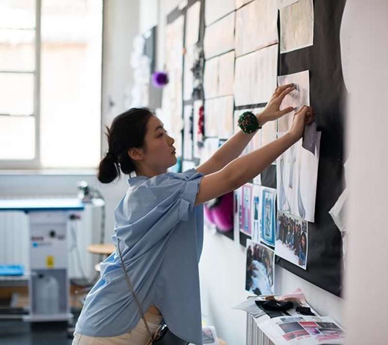 Fashion Student in Milan Classroom