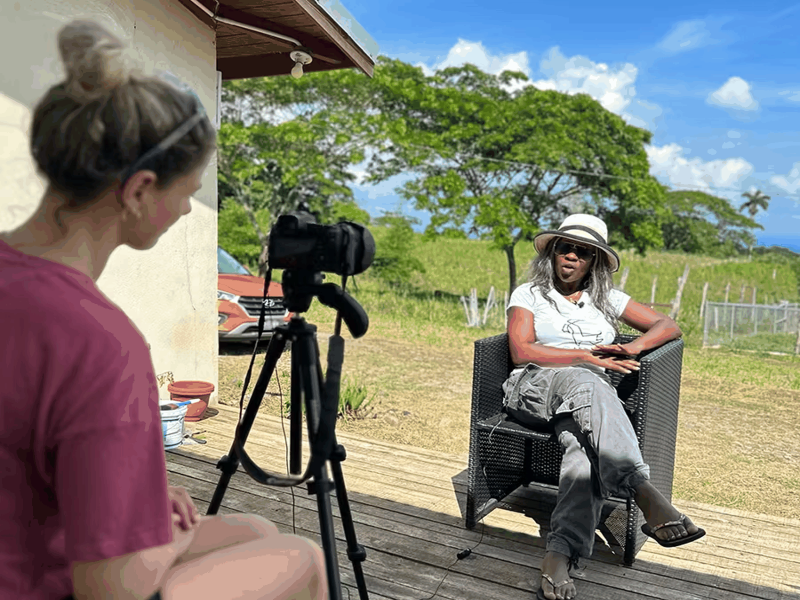IVHQ Volunteer Photographing a Local Farm Owner