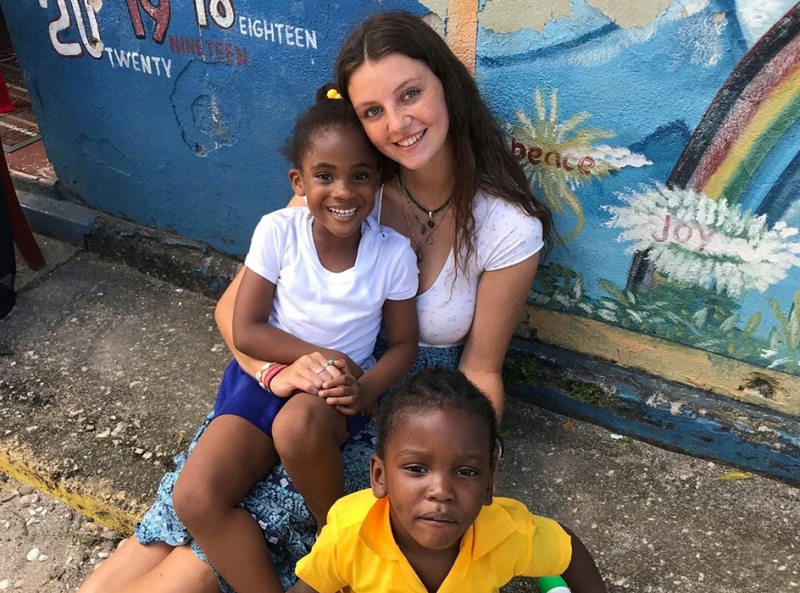 IVHQ Volunteer Spending time with Local Children in St Mary Jamaica 