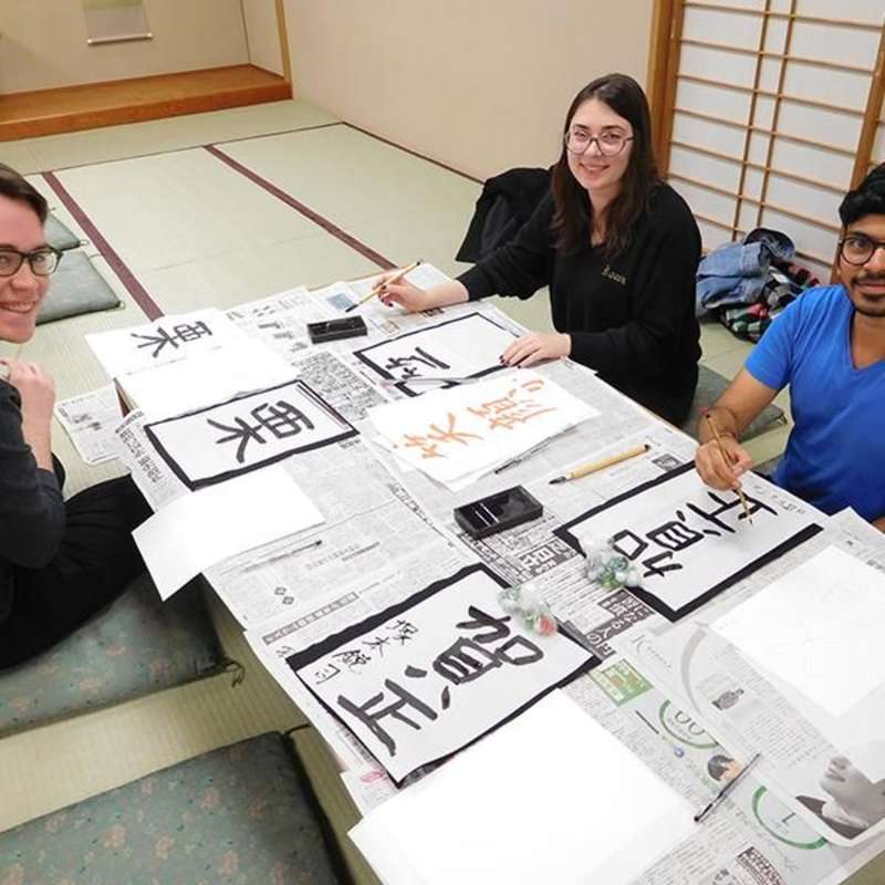 Students Writing in Japanese