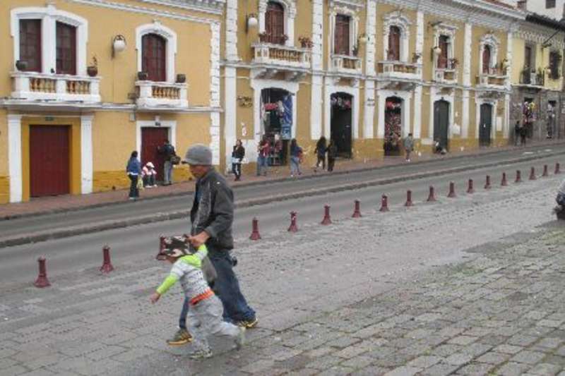 parent and child on the street
