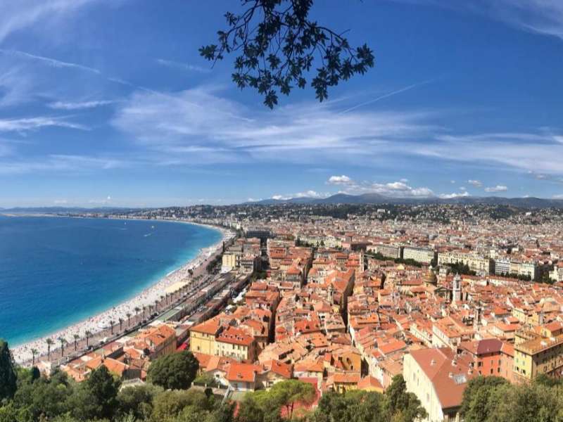 Looking over Nice, France from above.