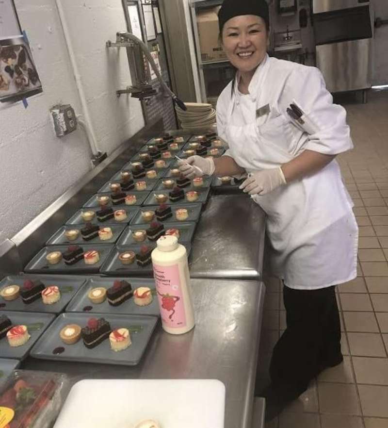 Participant Making Dessert