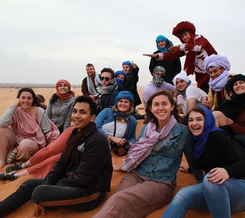 Students in desert