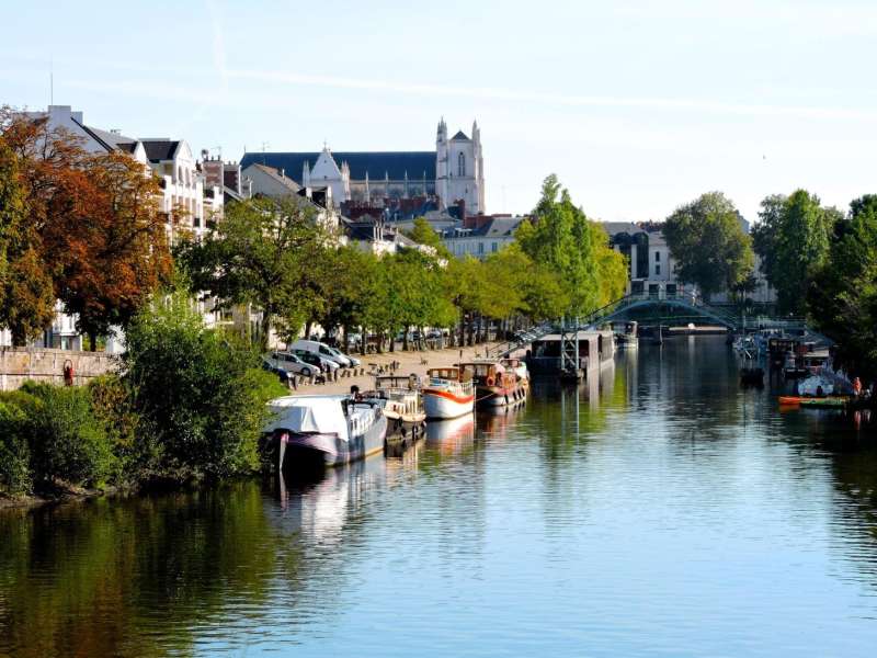 Nantes River view with boats