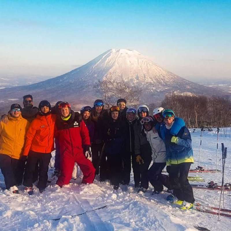 Ski instructor course group training in Japan