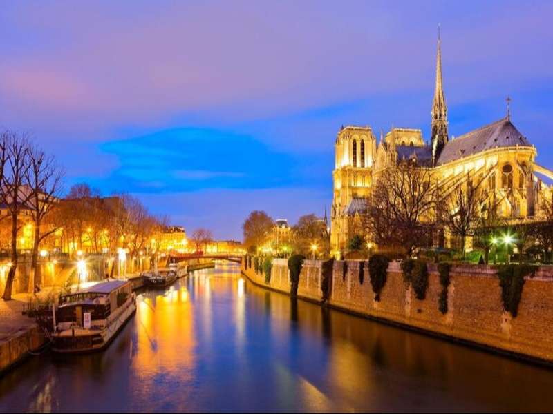 Notre Dame at night
