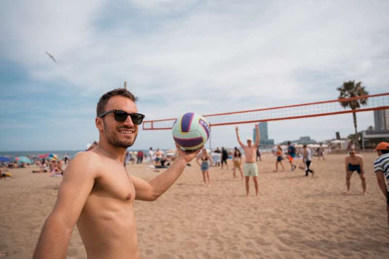 people playing volleyball