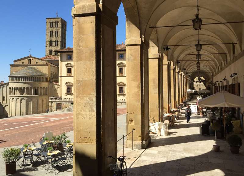 Piazza Grande in Arezzo city center
