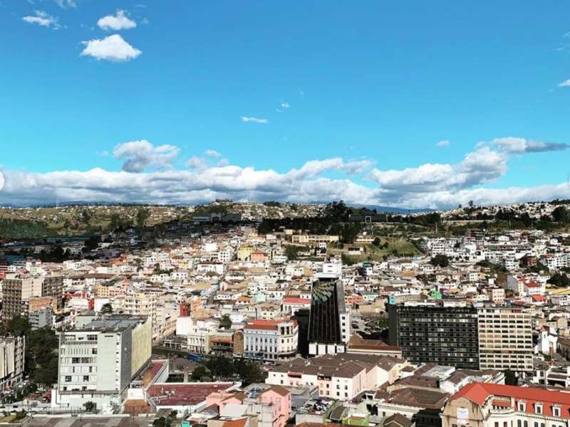 Picture overlooking the buildings in Ecuador!