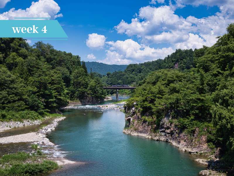 River view in Japanese countryside.