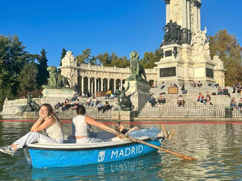 Rowing in Retiro Park in Madrid