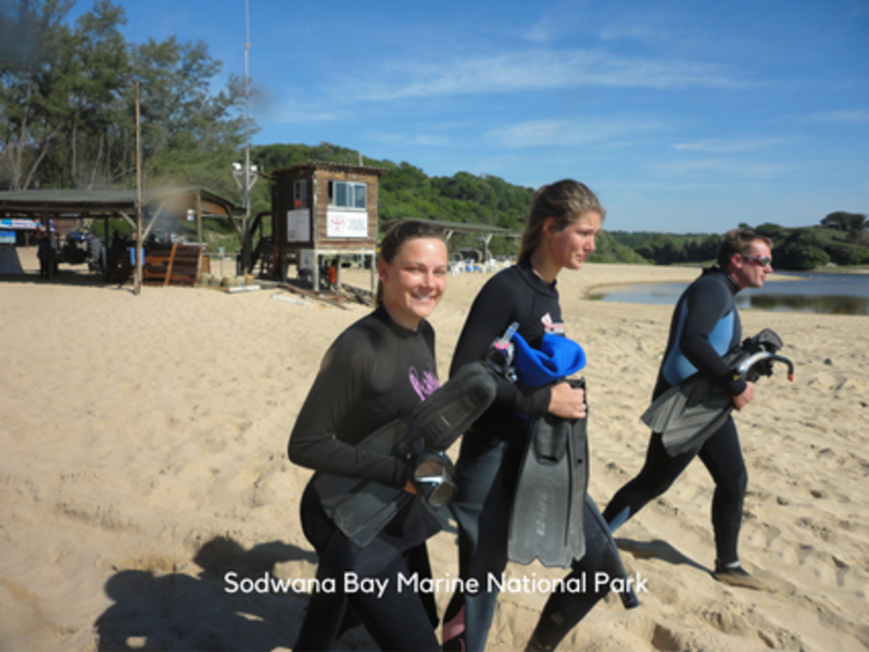 Intern diving students marine conservation Sodwana Bay Marine National Park