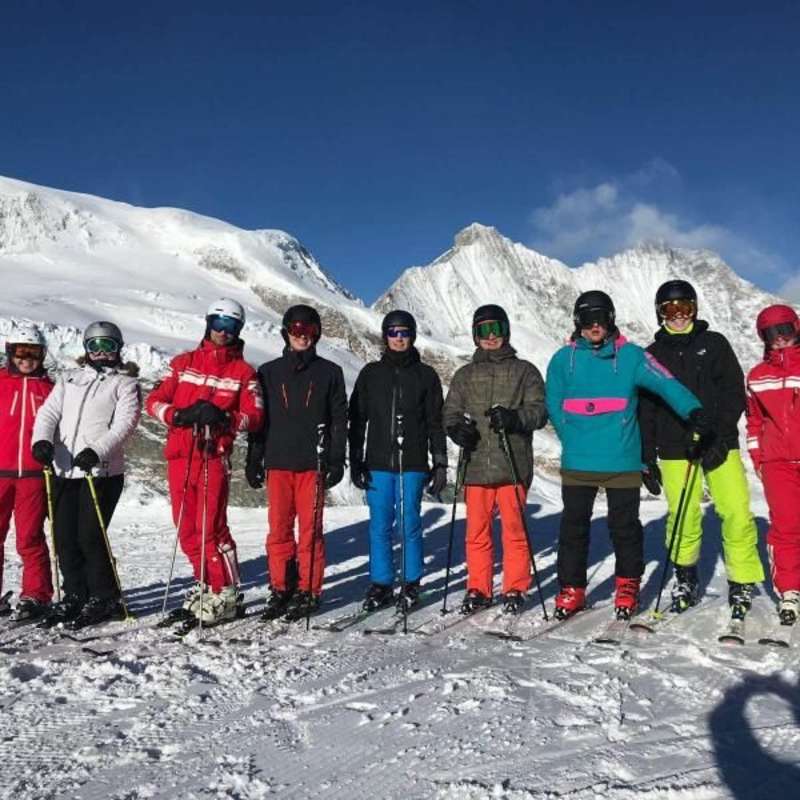 Saas Fee ski instructor training group