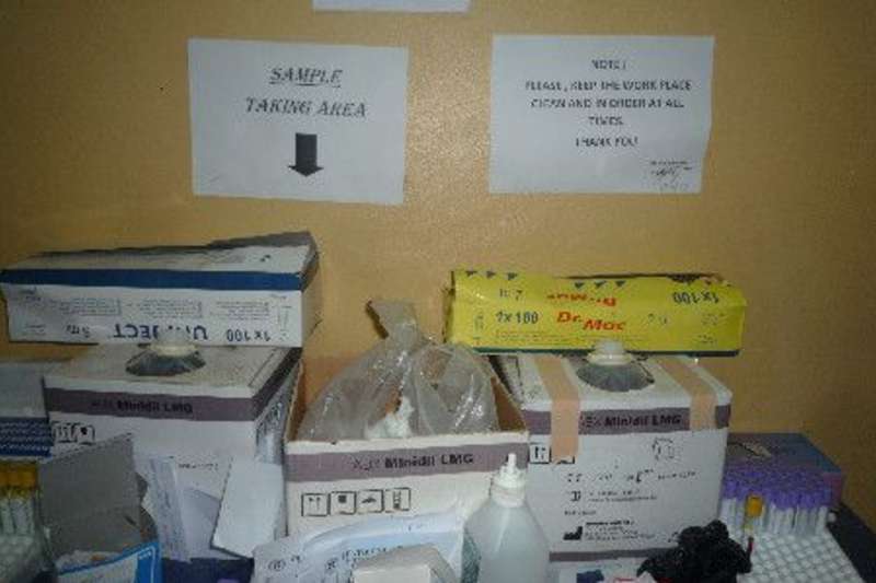 Sample taking area Work in a Laboratory in Ghana