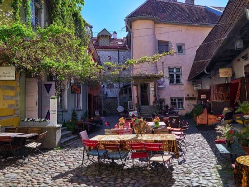 Scenic courtyard in Tallinn