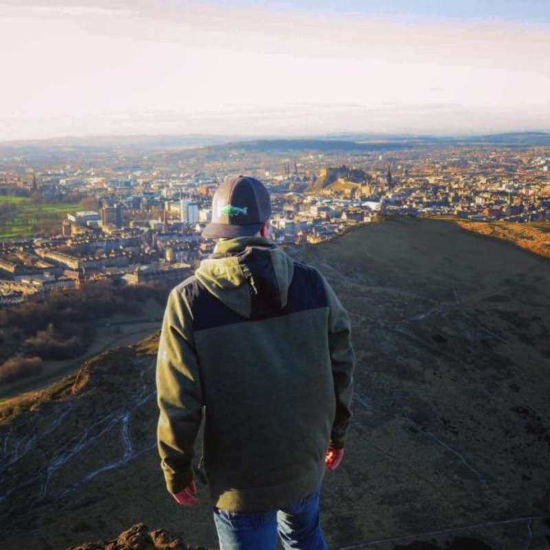 Student looking over Edinburg