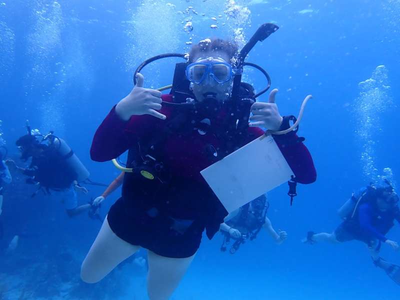 Scuba Diver with Slate