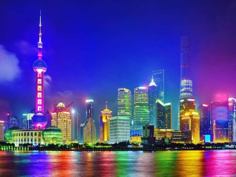 Shanghai skyline at night