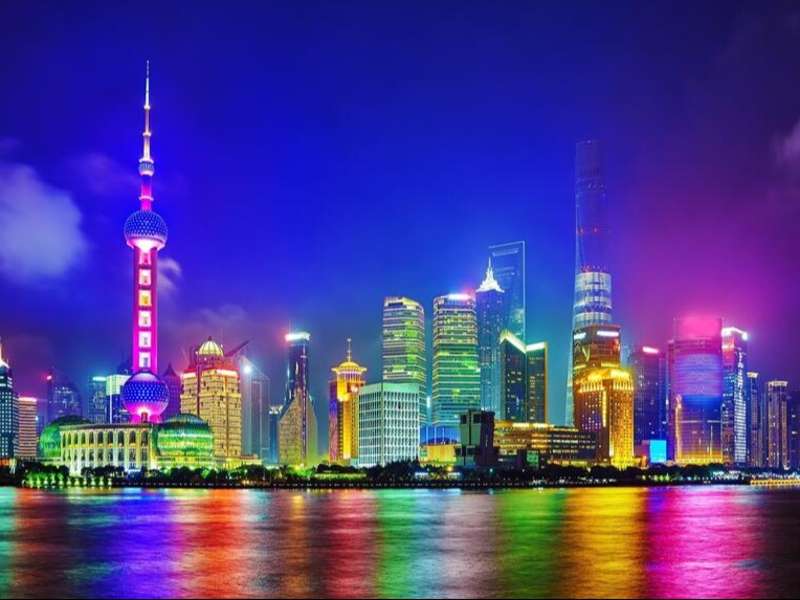 Shanghai skyline at night