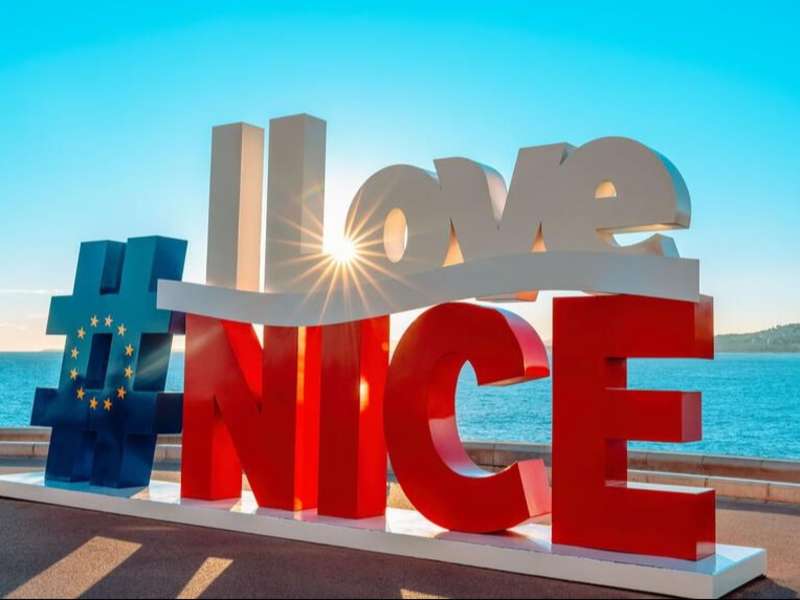 Sign for tourists in Nice, France