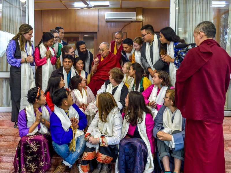 SIT students visiting with Dalai Lama