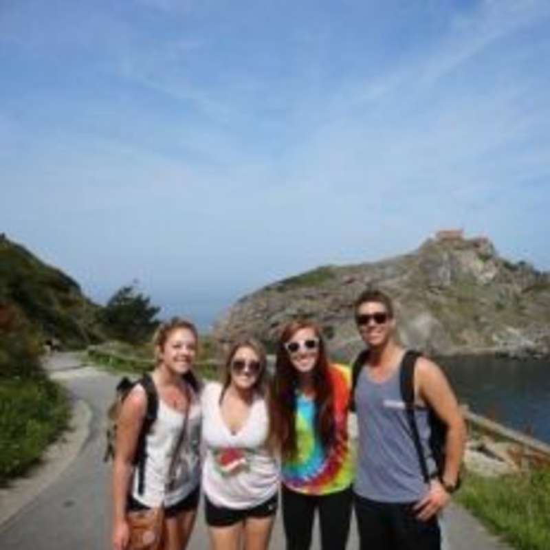 Smiling international male and female students