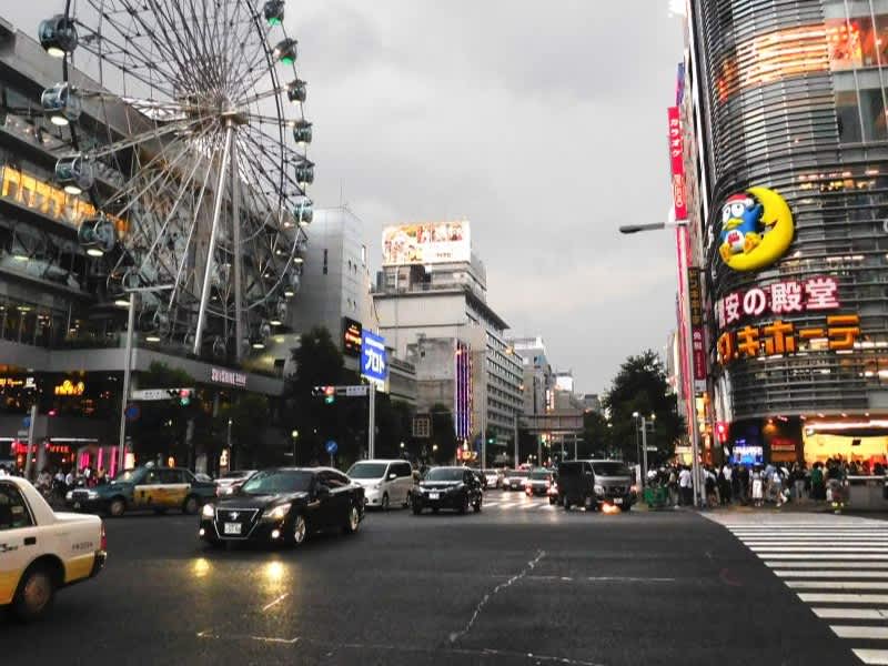 Street view of Sakae Plaza in Nagoya during evening time.