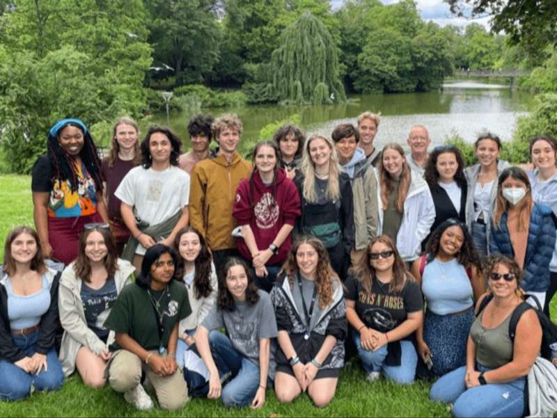 Student group photo at park in Copenhagen