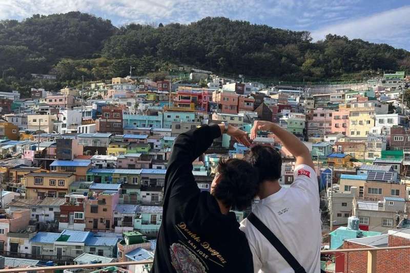 Student heart overlooking city in South Korea