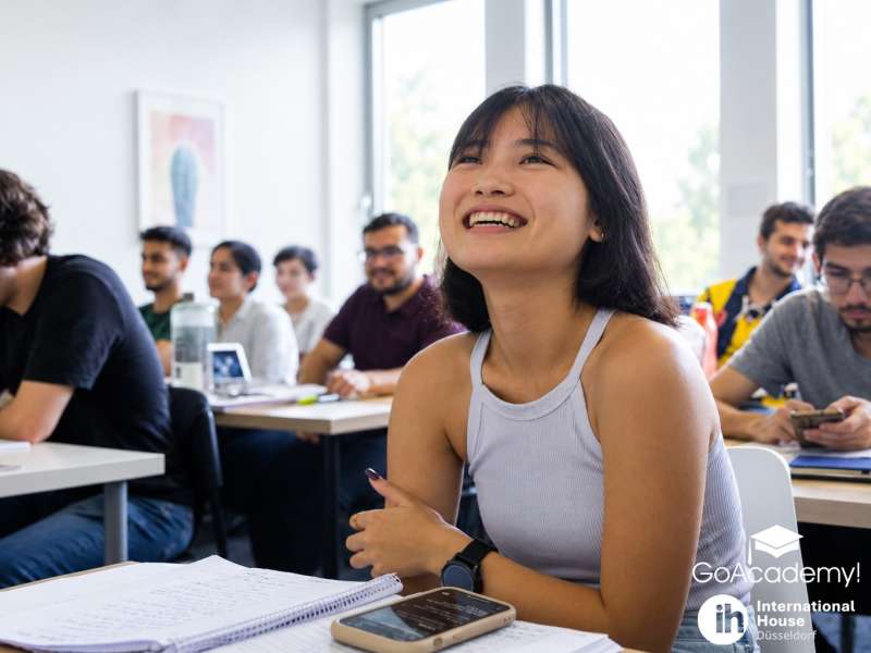 Student learning German