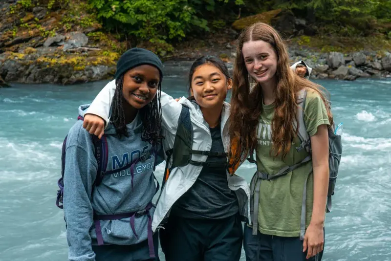 Student near river
