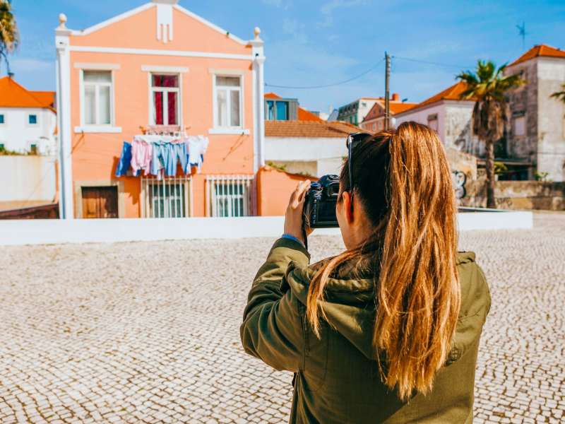 Student practicing photography