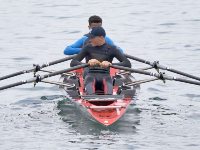 Student rowing on the South Atlantic, Lüderitz