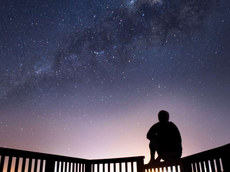 Student stargazing in Australia