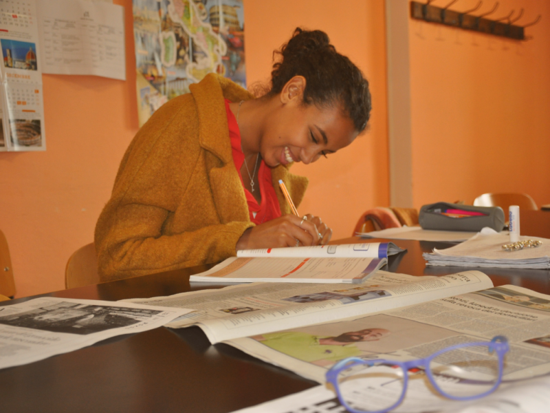 student with a textbook
