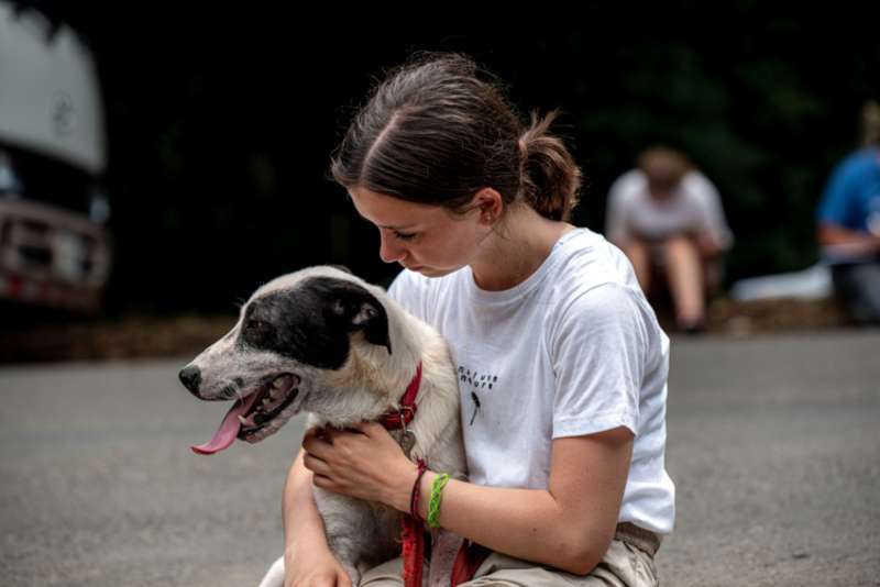 Student with dog