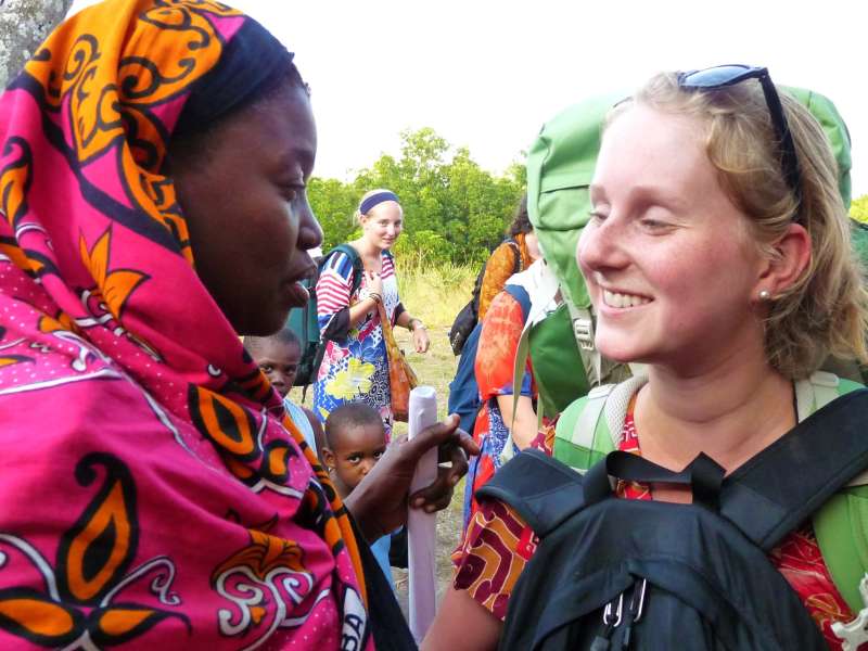 Student with homestay mom in Kenya