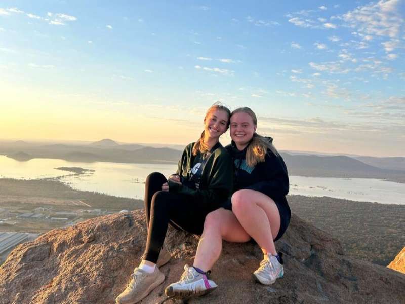 Students at overlook in Botswana