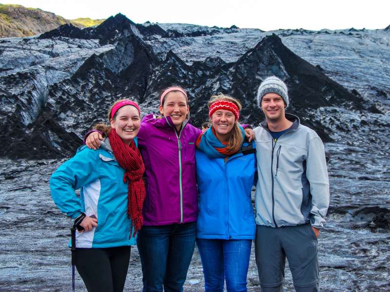 Students hiking in Iceland