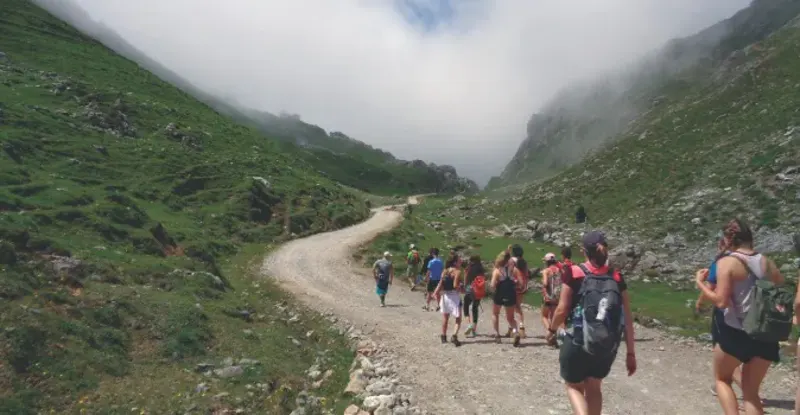 Students hiking