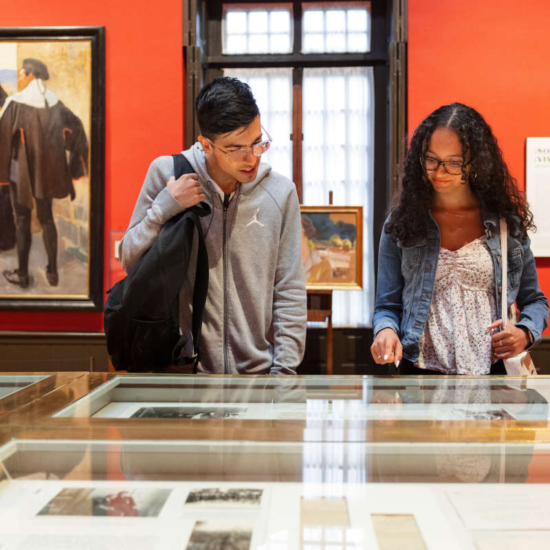 Students in a museum.