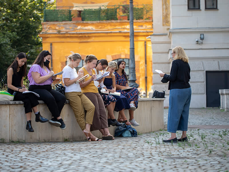 Students in an on-site class