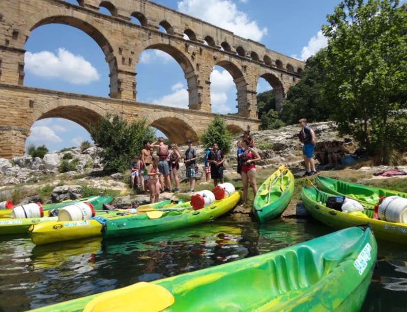 students kayaking