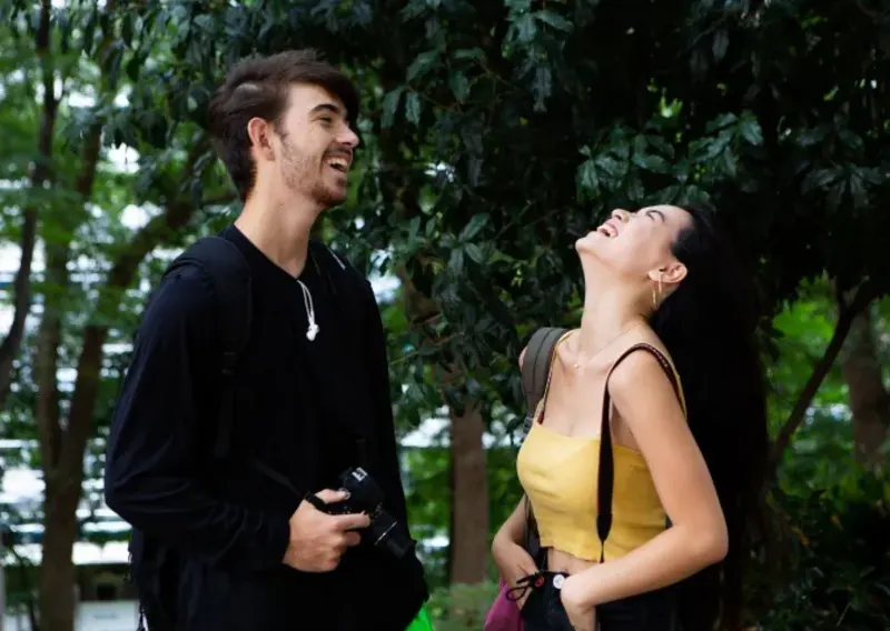 Students laughing