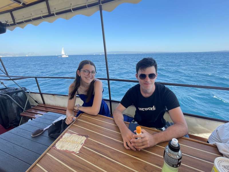 Students on a boat in Croatia